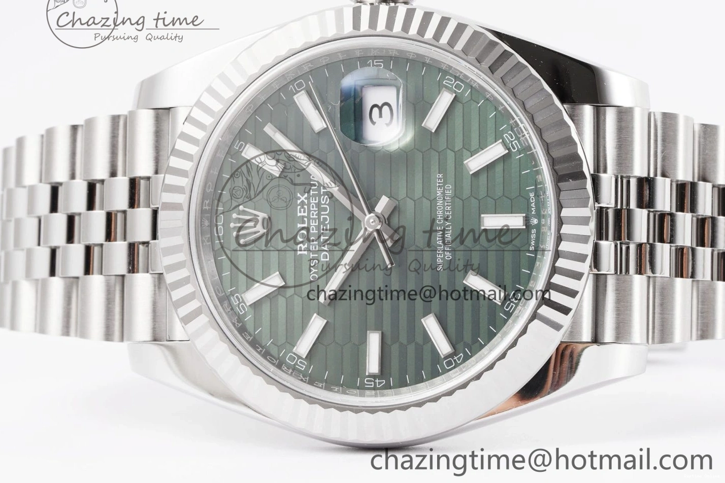 0218 DateJust 41 126234 Clean 1:1 Best Edition 904L Steel Green Textured Dial on Jubilee Bracelet VR OdorResistant 1995